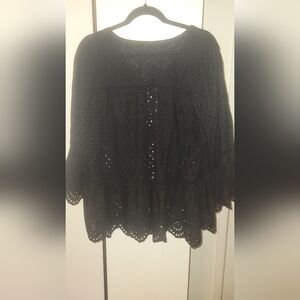 Westport Black Boho Eyelet Cardigan